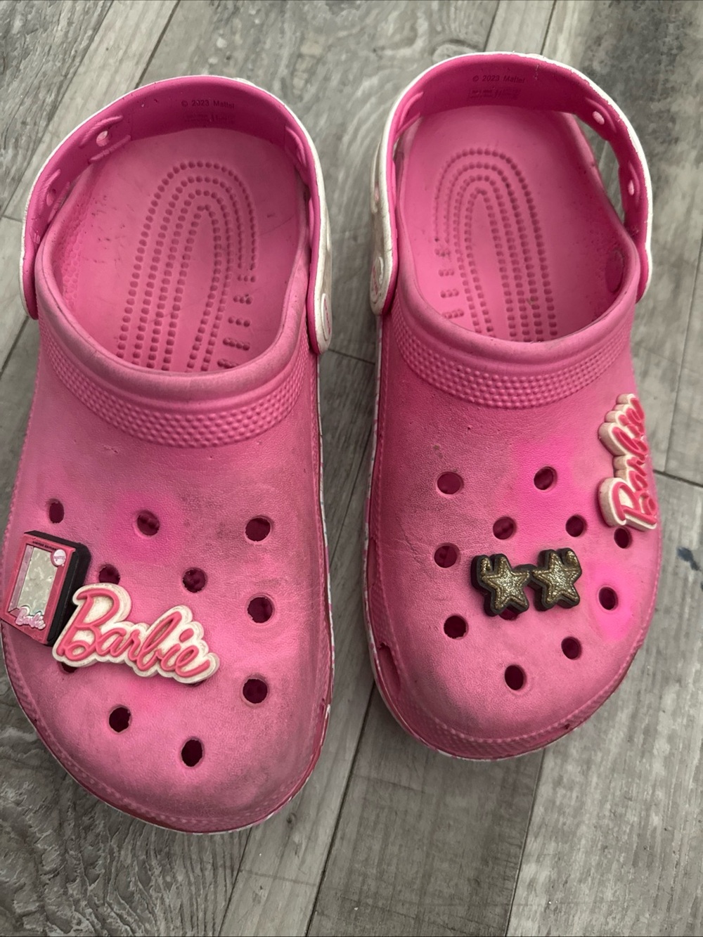 Crocs Mattel Barbie Pink size 8w 6m